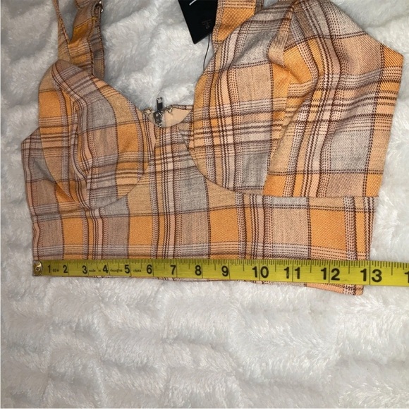 Lulus Women’s Plaid Bustier With Back Zipper NWT Size XS - Picture 10 of 11